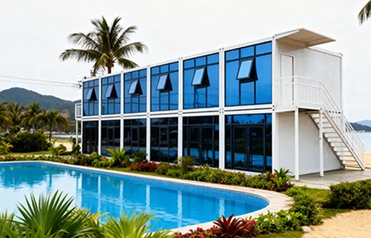 Innovation gestaltet die Zukunft: Die neue Generation intelligenter Containerh&auml;user von Guxin Steel Structure l&auml;uft erfolgreich vom Band und wird demn&auml;chst in &Uuml;berseem&auml;rkte verschifft.