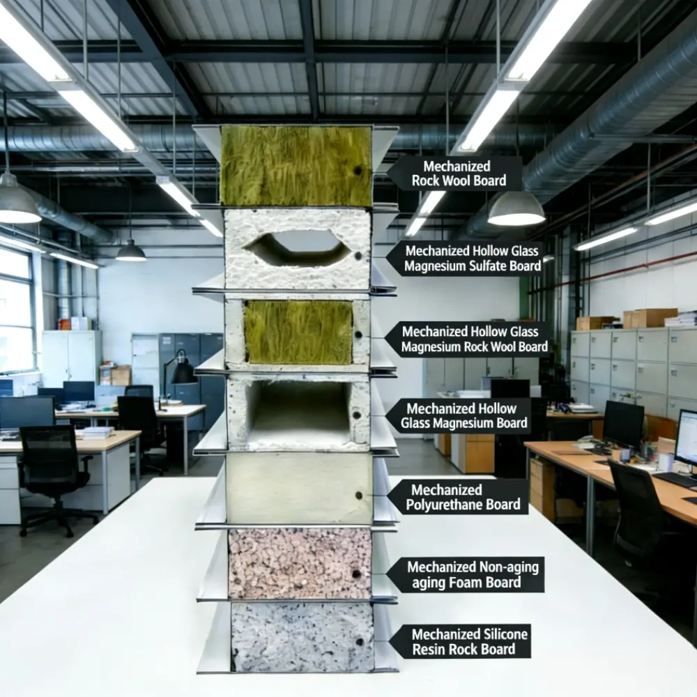 Hochdichte, feuerfeste Wandmaterialien, Isolierpaneele, Au&szlig;enwandpaneele, Steinwolle-Sandwichpaneele